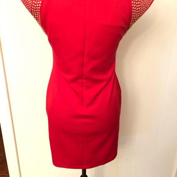 LG Red Dress w/ Gold Studs - Picture 4 of 7